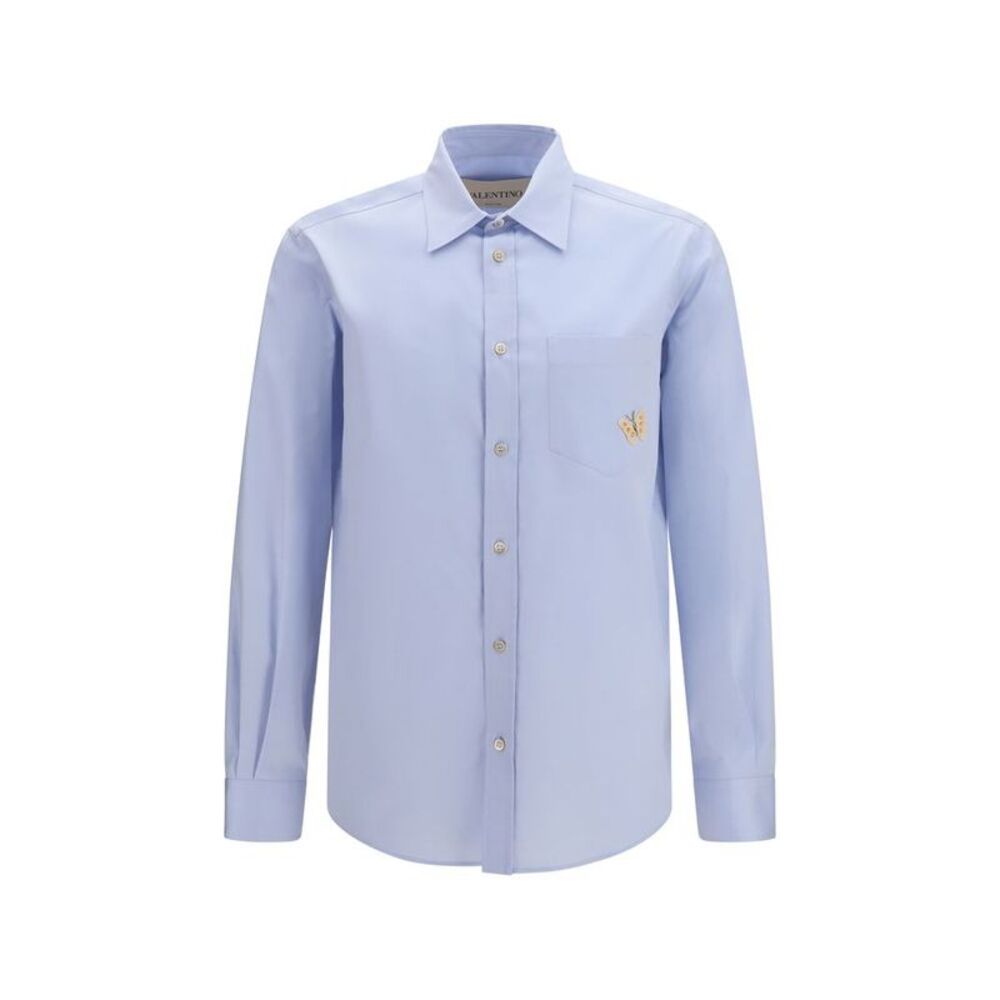 Valentino Garavani Blue Cotton Dress Men's Shirt